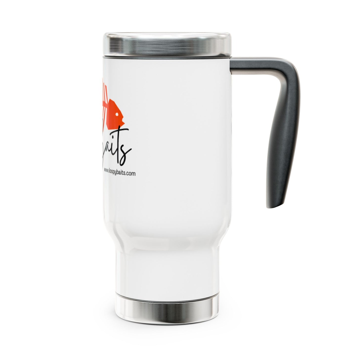 Loopy Baits Stainless Steel Travel Mug - 14oz Fish Design for Outdoor Enthusiasts