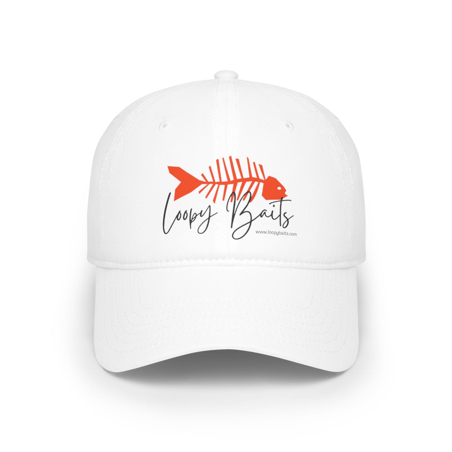 Loopy Baits Fishing Cap - Low Profile Adjustable Baseball Hat for Outdoor Enthusiasts