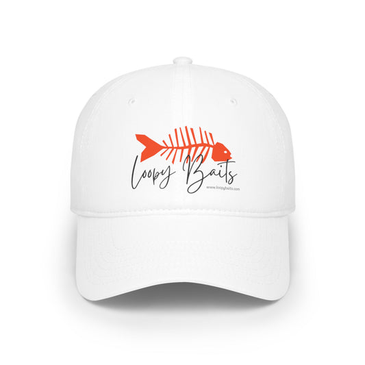 Loopy Baits Fishing Cap - Low Profile Adjustable Baseball Hat for Outdoor Enthusiasts